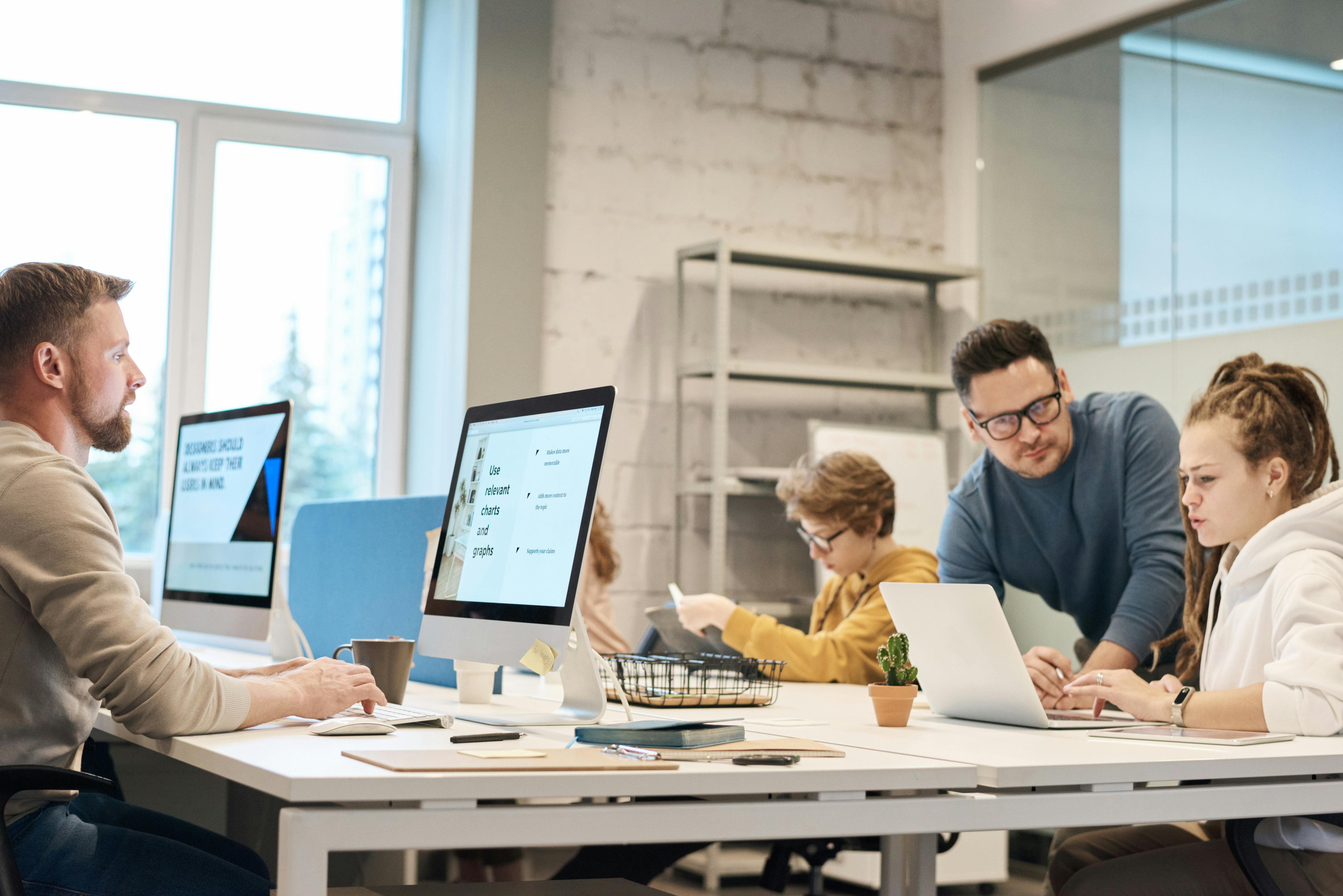 Startup founders and team collaborating